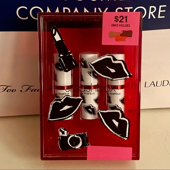 Smashbox Be Legendary Lipstick Trio Set-SHEER BRICK-WARM RED-DEEP CHERRY RED-New - Picture 5 of 7